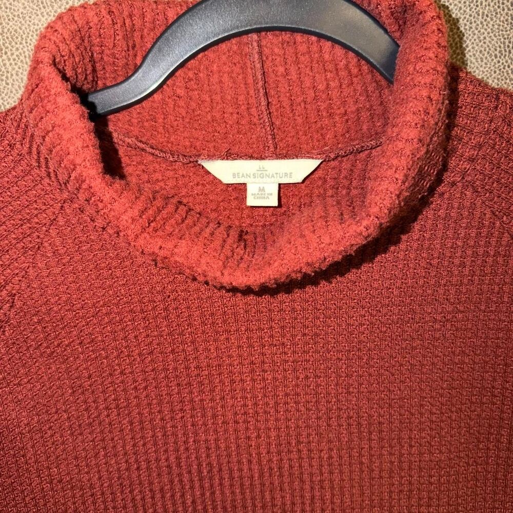 L.L. Bean Signature Waffle Knit Turtleneck Sweater - Picture 2 of 8